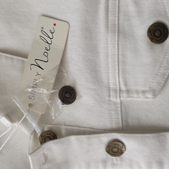 Simply Noelle Ivory Denim Lace Jacket S/M - Picture 7 of 10